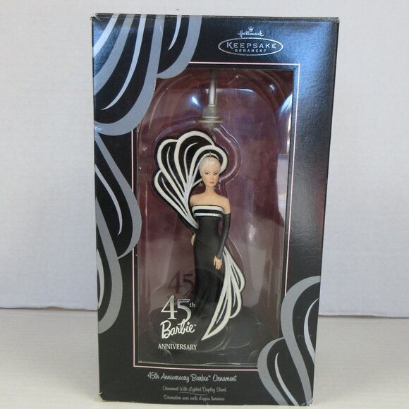 HALLMARK Christmas Keepsake Ornament 45th Anniversary BARBIE Lighted Stand‎ 2004 - Picture 12 of 16